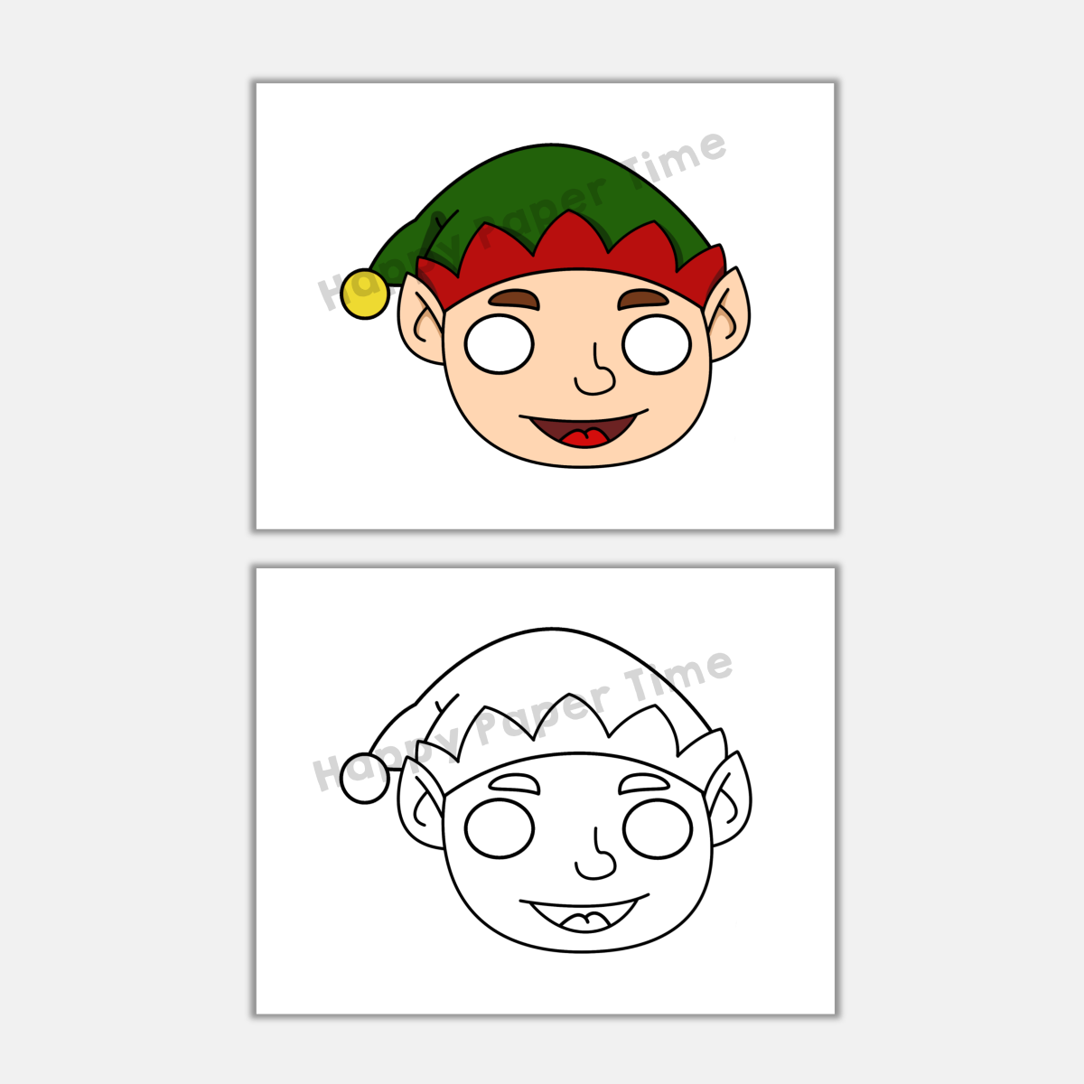 Christmas Elf Paper Mask Printable Coloring Costume Craft Activity Winter Made By Teachers